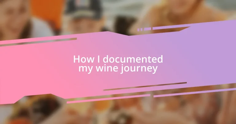 How I documented my wine journey